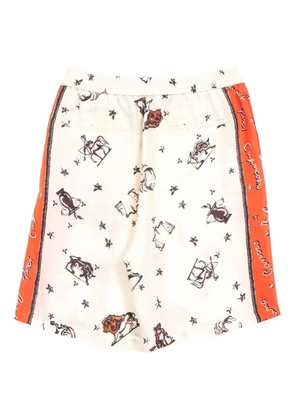 Fendi Pre-Owned 2010s Astrology Harp silk shorts - White