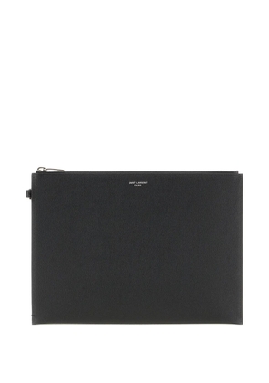 Saint Laurent logo zipped clutch - Black