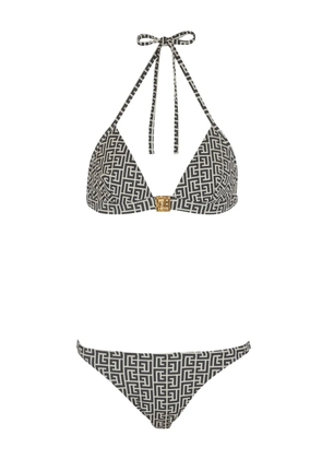 Balmain jacquard-pattern bikini - Black