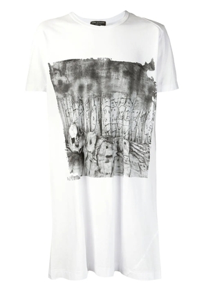 Comme des Garçons Homme Plus long printed T-shirt - White