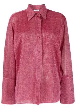 Oséree Lumière Lurex buttoned blouse - Red