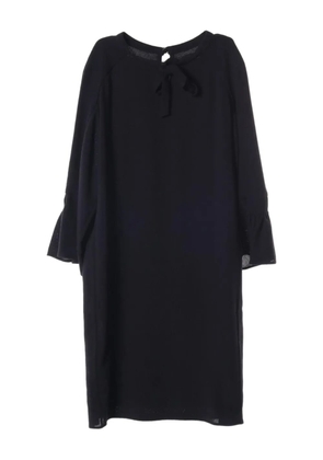 Hermès Pre-Owned 2010s ribbon-fastening wool dress - Black