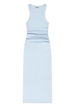 GANNI ribbed maxi tank dress - Blue