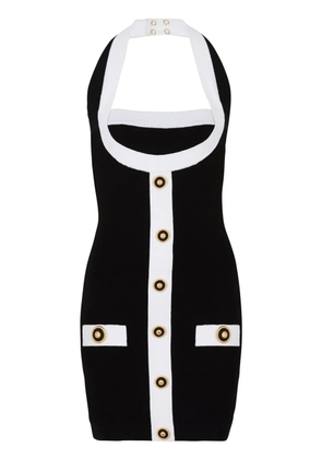 Balmain two-tone halterneck dress - Black