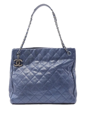 CHANEL Pre-Owned 2012-2013 matelassé caviar-leather shoulder bag - Blue