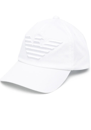 Emporio Armani raised logo baseball cap - White
