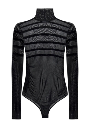 Jean Paul Gaultier striped mesh bodysuit - Black