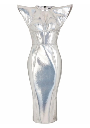 Dolce & Gabbana metallic-effect bustier dress - Silver