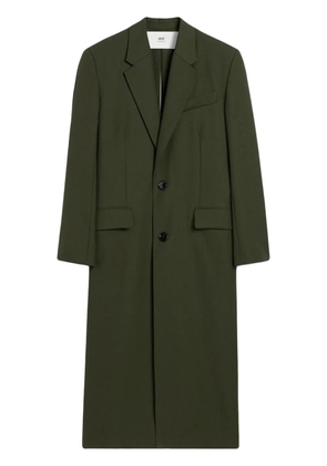 AMI Paris rear-slit long coat - Green