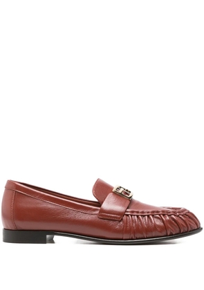 FENDI baguette leather loafers - Red
