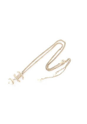 CHANEL Pre-Owned 1986-1988 coco mark pearl necklace - Gold