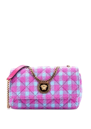 Versace Pre-Owned Medusa Icon Chain Flap Bag Quilted Tweed East West shoulder bag - Pink
