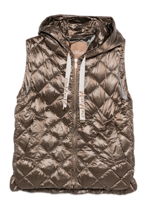Max Mara hooded quilted gilet - Brown