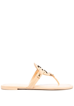 Tory Burch Miller cut-out leather flip-flops - Neutrals