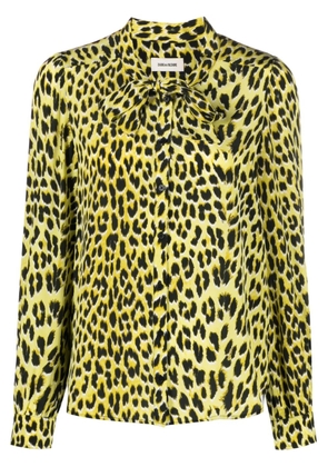 Zadig&Voltaire Taos leopard-print silk shirt - Yellow