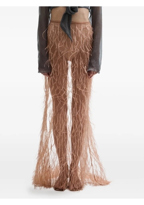 Atu Body Couture Plume feather embellished skirt - Grey