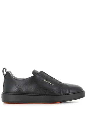 Santoni slip-on leather sneakers - Black