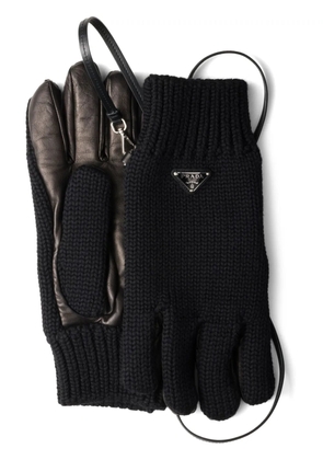 Prada panelled gloves - Black