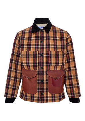 Junya Watanabe MAN check-pattern cotton shirt jacket - Brown