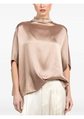 LAPOINTE satin cape blouse - Neutrals