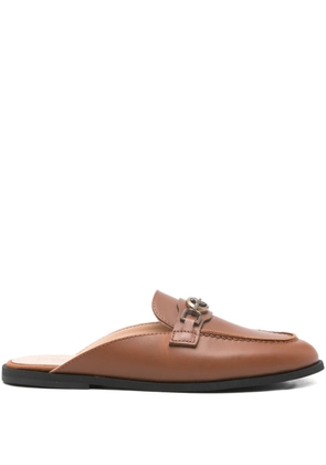 PINKO logo-chain mules - Brown