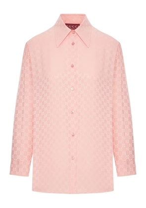 Gucci GG-jacquard silk shirt - Pink