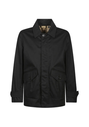 Ten C button-up front-pocket raincoat - Black