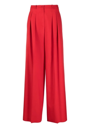 Michael Kors Collection box-pleat wool palazzo trousers - Red