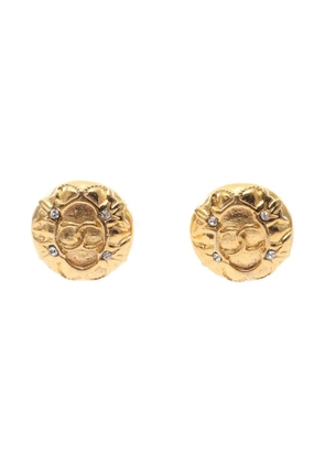 CHANEL Pre-Owned 1986-1988 Coco Mark rhinestone-embellished earrings - Gold