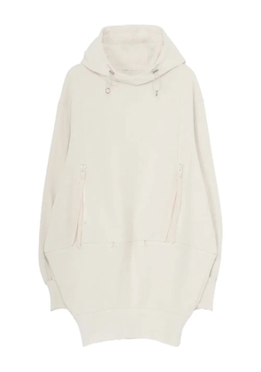 Yohji Yamamoto drawstring hooded jumper - White