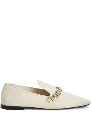Jil Sander leather loafers - White