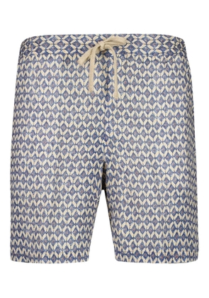 120% Lino printed bermuda shorts - Blue