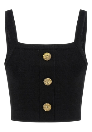 Balmain button-detail top - Black