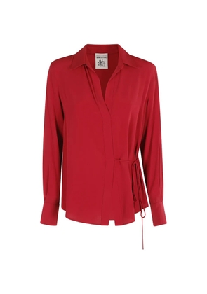 Semicouture Gustave V-neck tie blouse - Red