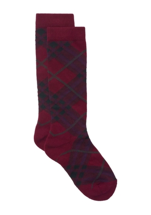 Burberry check-pattern socks - Red
