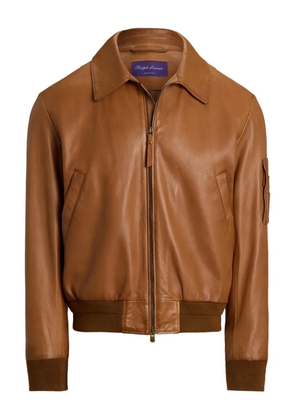 Ralph Lauren Purple Label leather bomber jacket - Brown
