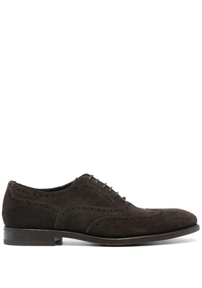 Henderson Baracco stacked-heel suede brogues - Brown