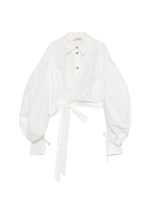 ZIMMERMANN Rebellion balloon-sleeve tie blouse - White