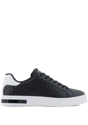 Armani Exchange monogram-debossed sneakers - Black