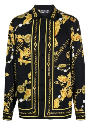 Versace Jeans Couture baroque-pattern long-sleeve shirt - Black