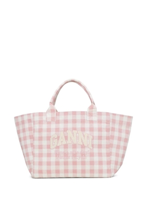 GANNI checked tote bag - Pink