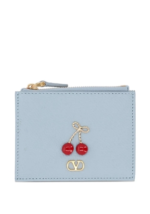 Valentino Garavani cherry-applique card holder - Blue