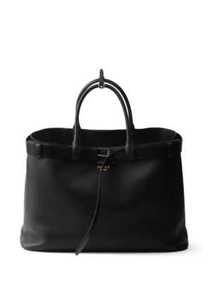 Prada Medium Double Belt Handbag - Black