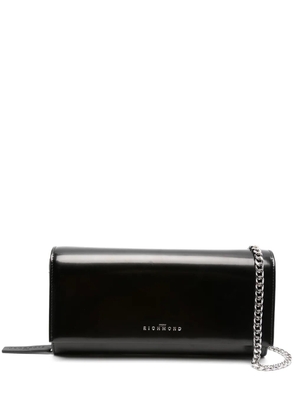 John Richmond logo-print clutch bag - Black