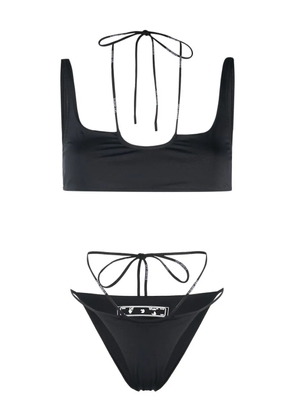 Off-White logo-print two-piece bikini - Black