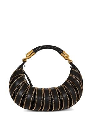 Balmain medium Ebene zip-detail crescent shoulder bag - Black