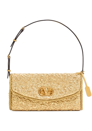 Valentino Garavani small DeVain jacquard shoulder bag - Gold
