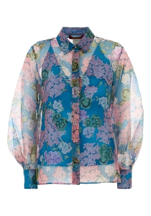 Max Mara printed organza shirt - Blue