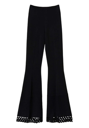 TWINSET geometric-pattern flared trousers - Black