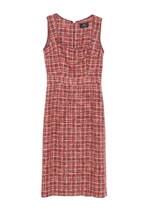 ETRO tweed sleeveless midi day dress - Pink